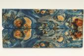 Plaquettes pour la coutellerie, Loupe de Peuplier stabilise bleue, ref:PLpPEs70892b