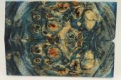 Plaquettes pour la coutellerie, Loupe de Peuplier stabilise bleue, ref:PLpPEs70897b