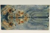 Plaquettes pour la coutellerie, Loupe de Peuplier stabilise bleue, ref:PLpPEs70895b