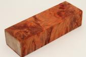 Bloc pour la coutellerie, Loupe de Peuplier stabilise orange, ref:BLpPEs71241o