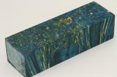 Bloc pour la coutellerie, Loupe d'Erable Ngundo stabilis bleu, ref:BLpErs71347b