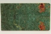 Plaquettes pour la coutellerie, Loupe d'Erable Ngundo stabilis vert, ref:PLpErs71887ve