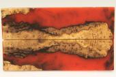 Plaquettes pour la coutellerie, loupe d'Olivier + rsine rouge, ref:PRLpO71925