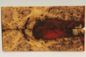 Plaquettes pour la coutellerie, loupe d'Olivier + r�sine rouge, ref:PRLpO72386