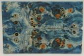 Plaquettes pour la coutellerie, Loupe de Peuplier stabilis�e bleue, ref:PLpPEs72599b