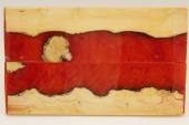 Plaquettes pour la coutellerie, loupe de Buis + r&eacute;sine rouge, ref:PRLpBU72765