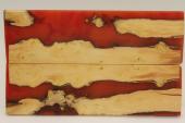 Plaquettes pour la coutellerie, loupe de Buis + r�sine rouge, ref:PRLpBU72766