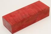 Bloc pour la coutellerie, Erable sycomore ond&eacute; stabilis&eacute; rouge, ref:BESOs72858r