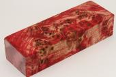 Bloc pour la coutellerie, Loupe de Peuplier stabilis&eacute; rouge, ref:BLpPEs73177r