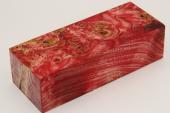 Bloc pour la coutellerie, Loupe de Peuplier stabilis� rouge, ref:BLpPEs73179r