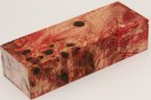 Bloc pour la coutellerie, Loupe de Peuplier stabilis� rouge, ref:BLpPEs73178r