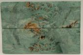 Plaquettes pour la coutellerie, Loupe de Peuplier stabilis&eacute;e vert, ref:PLpPEs73909ve