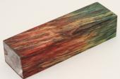 Bloc pour la coutellerie, H&ecirc;tre &eacute;chauff&eacute; stabilis&eacute; multicolore, ref:BHs74187mu