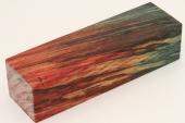 Bloc pour la coutellerie, H&ecirc;tre &eacute;chauff&eacute; stabilis&eacute; multicolore, ref:BHs74186mu
