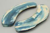Plaquettes pour la coutellerie, d&eacute;fense de phacoch&egrave;re stabilis&eacute;e bleue, ref:PPHACOs74634