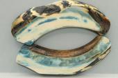 Plaquettes pour la coutellerie, d&eacute;fense de phacoch&egrave;re stabilis&eacute;e bleue, ref:PPHACOs74634