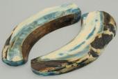 Plaquettes pour la coutellerie, d&eacute;fense de phacoch&egrave;re stabilis&eacute;e bleue, ref:PPHACOs74634