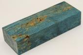 Bloc pour la coutellerie, loupe de Fr&ecirc;ne stabilis&eacute;e bleue, ref:BLpFrs74684b