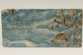 Plaquettes pour la coutellerie, Loupe de Peuplier stabilis&eacute;e bleue, ref:PLpPEs75004b