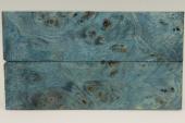Plaquettes pour la coutellerie, Loupe de Peuplier stabilis&eacute;e bleue, ref:PLpPEs75009b
