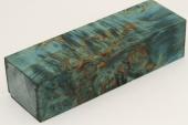 Bloc pour la coutellerie, Bouleau de Car�lie stabilis� bleu, ref:BBMs75125b