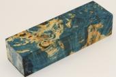 Bloc pour la coutellerie, Loupe d'Erable N�gundo stabilis� bleu, ref:BLpErs75395b