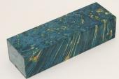 Bloc pour la coutellerie, Loupe d'Erable N�gundo stabilis� bleu, ref:BLpErs75397b