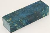 Bloc pour la coutellerie, Loupe d'Erable N�gundo stabilis� bleu, ref:BLpErs75398b