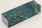 Bloc pour la coutellerie, Loupe d'Erable N�gundo stabilis� bleu, ref:BLpErs75399b