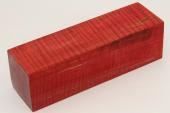 Bloc pour la coutellerie, Erable sycomore ond&eacute; stabilis&eacute; rouge, ref:BESOs76034r