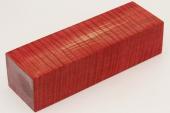 Bloc pour la coutellerie, Erable sycomore ond&eacute; stabilis&eacute; rouge, ref:BESOs76033r