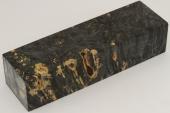 Bloc pour la coutellerie, Loupe d'Erable N�gundo stabilis� noir/vert, ref:BLpErs76053nr