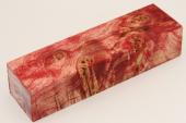 Bloc pour la coutellerie, Loupe de Peuplier stabilis� rouge, ref:BLpPEs76116r