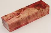 Bloc pour la coutellerie, Loupe de Peuplier stabilis&eacute; rouge, ref:BLpPEs76116r