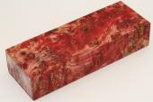 Bloc pour la coutellerie, Loupe de Peuplier stabilis� rouge, ref:BLpPEs76257r