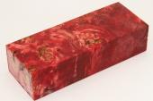 Bloc pour la coutellerie, Loupe de Peuplier stabilis&eacute; rouge, ref:BLpPEs76258r