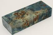 Bloc pour la coutellerie, Loupe de Peuplier stabilis�e bleu, ref:BLpPEs76294b