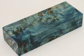Bloc pour la coutellerie, Loupe de Peuplier stabilis�e bleu, ref:BLpPEs76296b