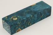 Bloc pour la coutellerie, Loupe d'Erable N�gundo stabilis� bleu, ref:BLpErs76346b